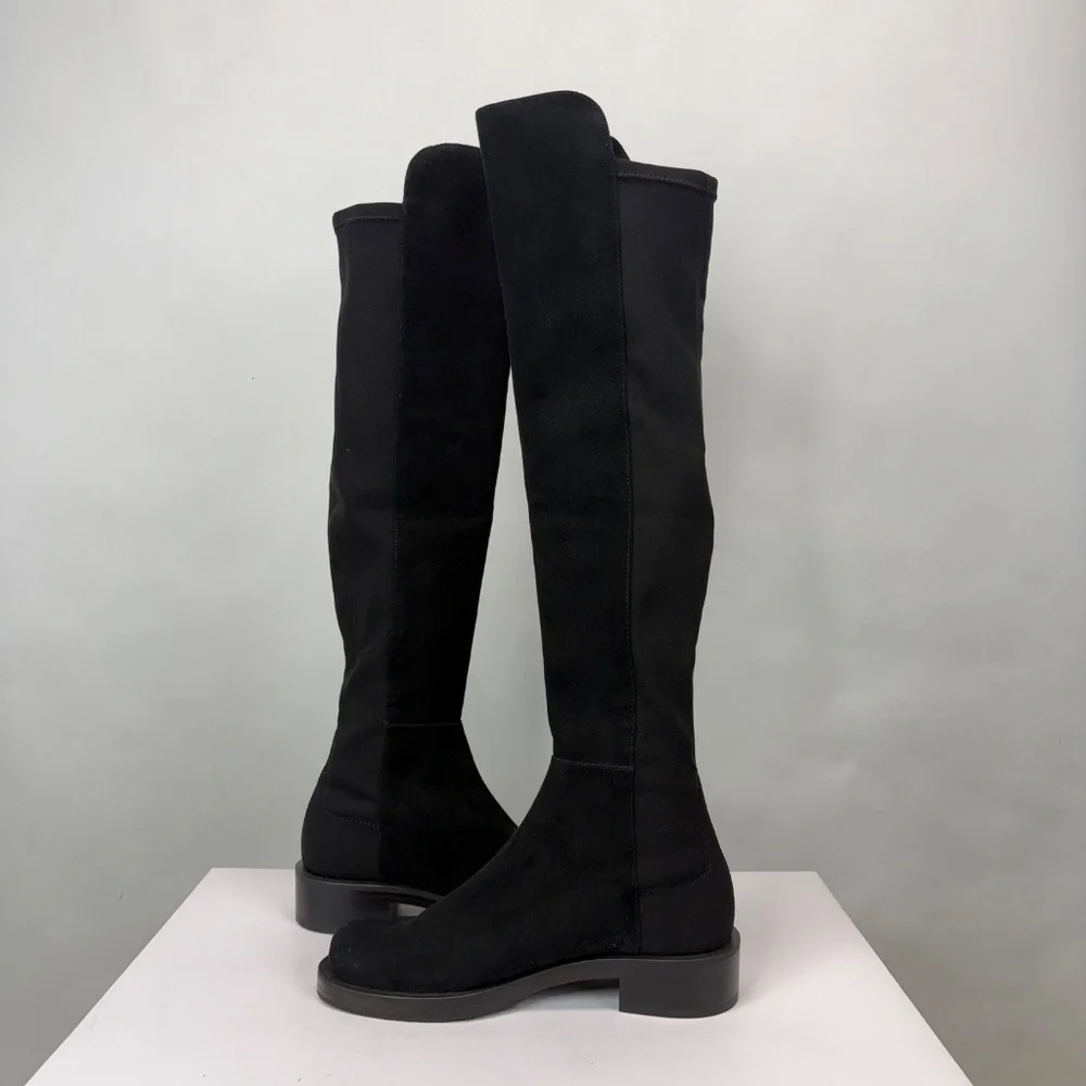 New Stuart Weitzman 5050 Bold Over The Knee Boot Black Sz 6.5